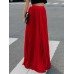 Boho Elastic Waist Pleated Pure Color Women Skirts