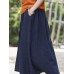 Women Casual Solid Color Cotton Linen Skirts