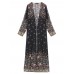 Retro Women Clothing Long Kimono Butterfly Print Cardigan